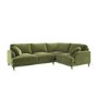 Olive Green Velvet 4 Seater Right Hand Corner Sofa - Payton