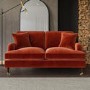 Burnt Orange Velvet 2 Seater Sofa - Payton