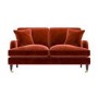 Burnt Orange Velvet 2 Seater Sofa - Payton