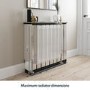 Narrow Mirrored Radiator Cover with Black Detail - 78cm - Sophia