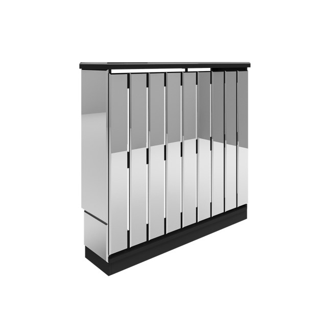 Narrow Mirrored Radiator Cover with Black Detail - 78cm - Sophia