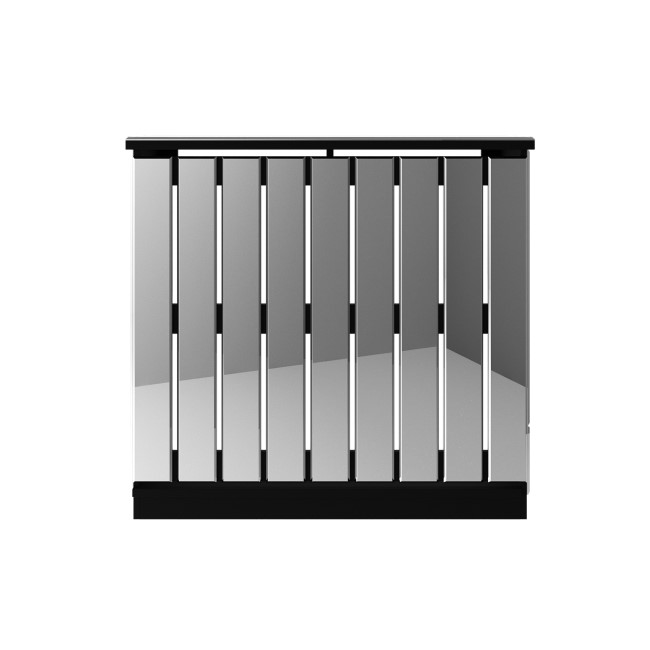 Narrow Mirrored Radiator Cover with Black Detail - 78cm - Sophia