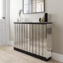 Narrow Mirrored Radiator Cover with Black Detail - 111cm - Sophia