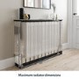 Narrow Mirrored Radiator Cover with Black Detail - 111cm - Sophia