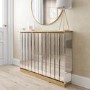 Narrow Mirrored Radiator Cover with Gold Detail - 111cm - Sophia