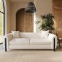 Cream Teddy Curved 3 Seater Sofa - Sierra