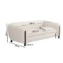 Cream Teddy Curved 3 Seater Sofa - Sierra