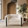 Cream Teddy Curved Armchair - Sierra