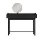 Black Mid-Century Modern Dressing Table with Mirror and Drawers - Saskia