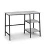 Grey Concrete Effect Desk with Shelves - Staten - Julian Bowen 