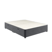 Grey Velvet Double Divan Ottoman Bed Base - Langston