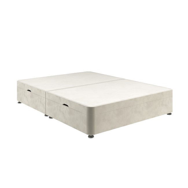 Beige Velvet Double Divan Ottoman Bed Base - Langston