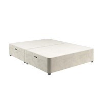 Beige Velvet King Size Divan Ottoman Bed Base - Langston