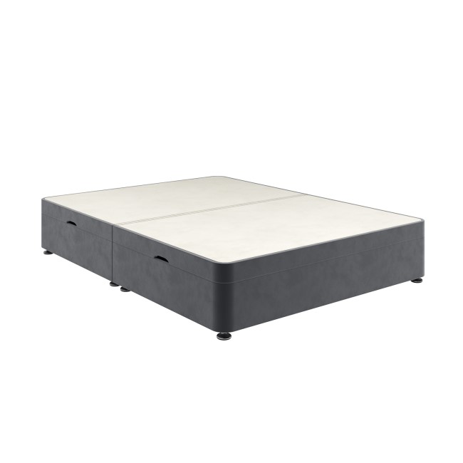 Grey Velvet Super King Divan Ottoman Bed Base - Langston