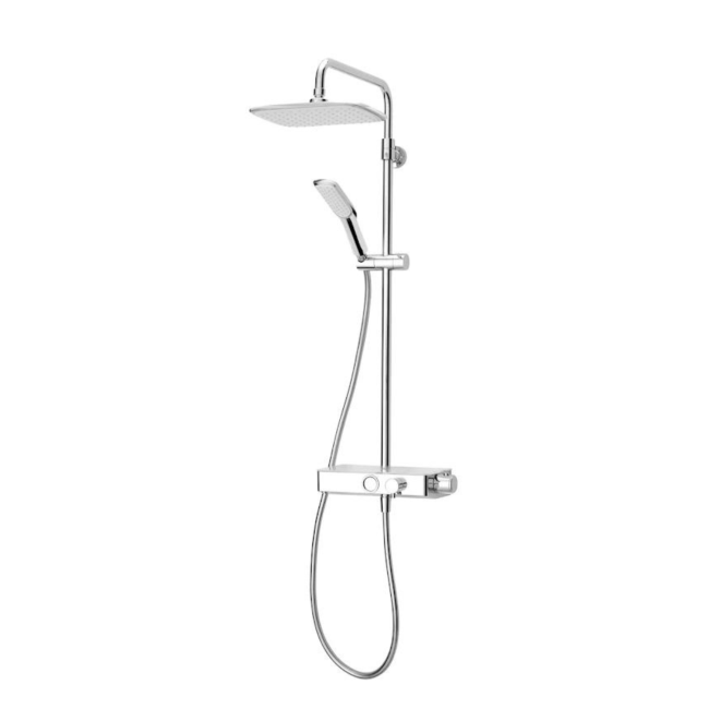 Triton Push Button Bar Diverter Mixer Shower Set - Chrome