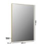 Rectangular Brass Backlit Heated Bathroom Mirror with Lights 1200 x 800mm - Taurus