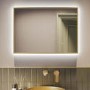 Rectangular Brass Backlit Heated Bathroom Mirror with Lights 500 x 700mm - Taurus