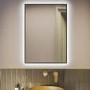 Rectangular Black Backlit Heated Bathroom Mirror with Lights 500 x 700mm - Taurus