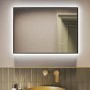 Rectangular Black Backlit Heated Bathroom Mirror with Lights 500 x 700mm - Taurus