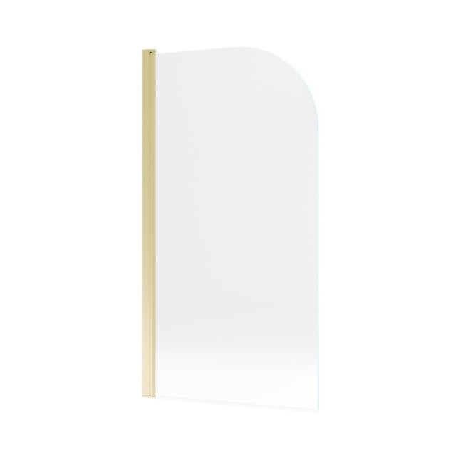 Brushed Brass Hinged Shower Bath Screen 1450 x 775mm - Taurus