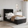 Black Velvet Single Side-Lift Ottoman Bed - Taylor