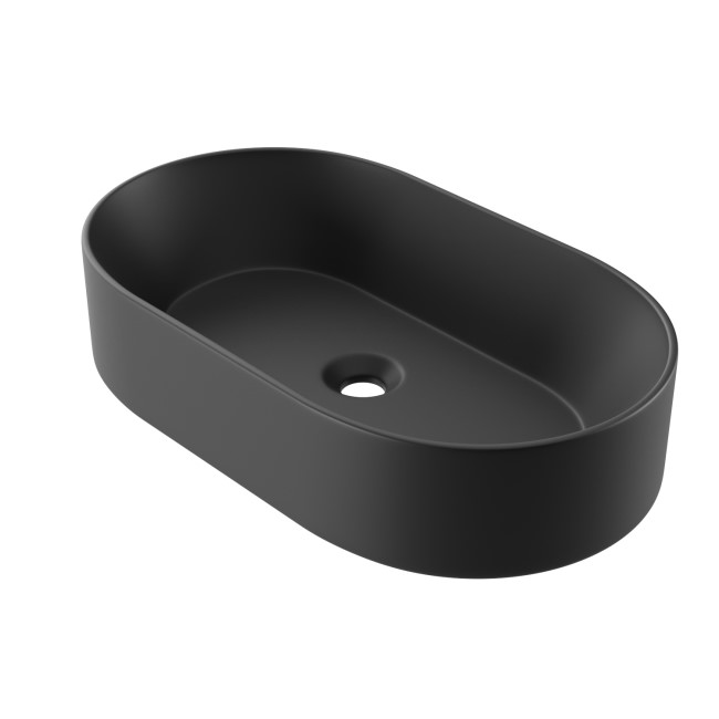 Matt Black Oval Countertop Basin 525mm - Tennessee