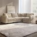 Beige Velvet 3 Seater Right Hand Corner Sofa - Tahlia