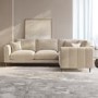 Beige Velvet 3 Seater Right Hand Corner Sofa - Tahlia