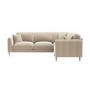 Beige Velvet 3 Seater Right Hand Corner Sofa - Tahlia