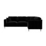 Black Velvet 3 Seater Corner Sofa - Tahlia