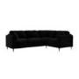 Black Velvet 3 Seater Corner Sofa - Tahlia