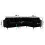 Black Velvet 3 Seater Corner Sofa - Tahlia