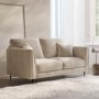 Beige Velvet 2 Seater Sofa - Tahlia