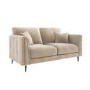 Beige Velvet 2 Seater Sofa - Tahlia