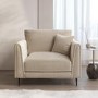 Beige Velvet Love Seat - Tahlia