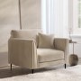 Beige Velvet Love Seat - Tahlia