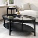 Oval Black Ash Coffee Table with Storage - Toula