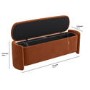 Rust Velvet Storage Ottoman Bench - Taryn