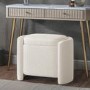 Off-White Boucle Dressing Table Stool with Ottoman Storage - Taryn