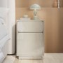 Cream Gloss 2-Drawer Bedside Table - Tova