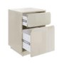 Cream Gloss 2-Drawer Bedside Table - Tova