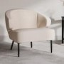 Beige Fabric Accent Chair with Black Metal Legs - Tyler