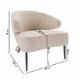 Beige Fabric Accent Chair with Black Metal Legs - Tyler