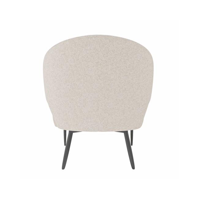 Beige Fabric Accent Chair with Black Metal Legs - Tyler