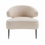 Beige Fabric Accent Chair with Black Metal Legs - Tyler