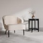 Beige Fabric Accent Chair with Black Metal Legs - Tyler