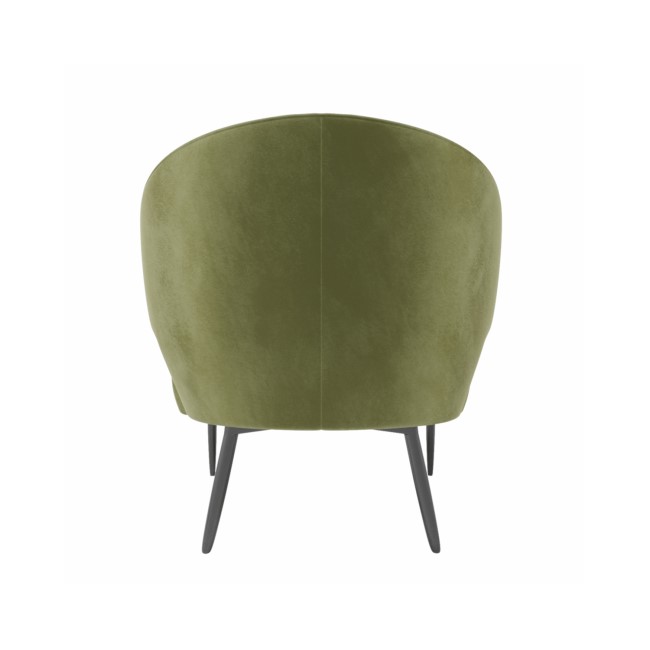 Olive Velvet Accent Chair with Black Metal Legs - Tyler