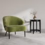 Olive Velvet Accent Chair with Black Metal Legs - Tyler