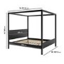 Super King Four Poster Bed Frame in Black - Victoria