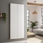 Riace White Vertical Flat Designer Radiator 1600x680mm Double Panel 6145 BTU